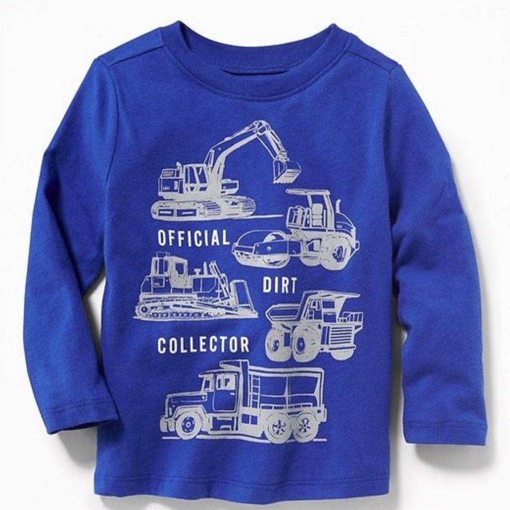 Old Navy Blue 'Official Dirt Collector' Long Sleeve Tee